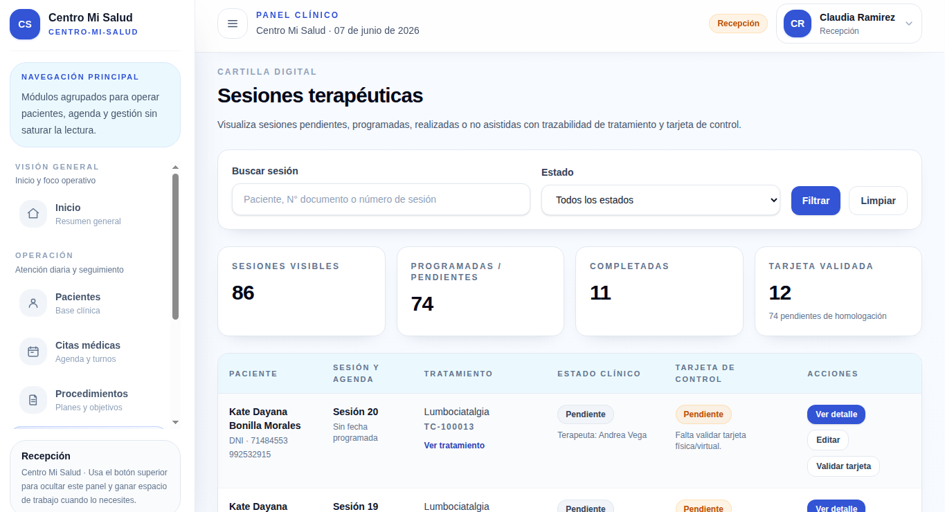 Panel de terapias de SupaSalud
